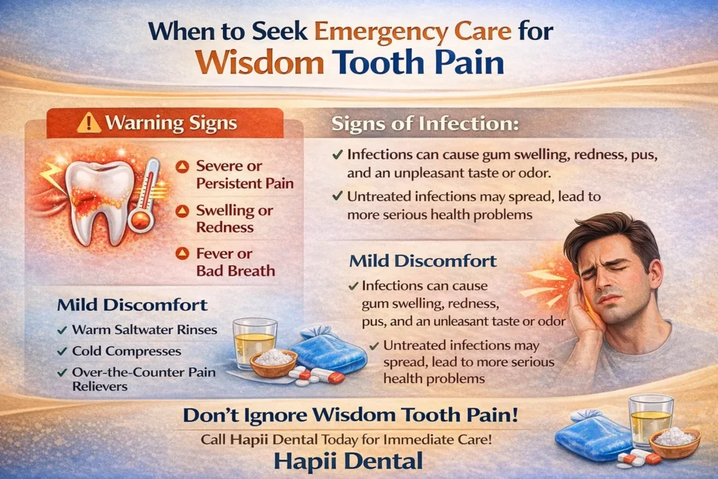 Emergency wisdom tooth pain signs and treatment guidance in Austin TX from Hapii Dental.