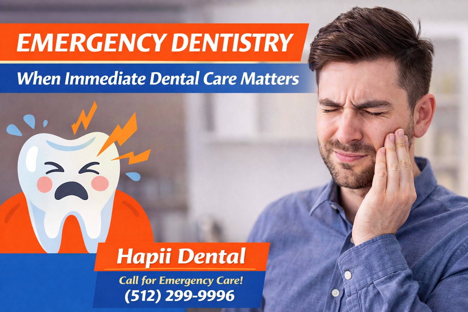 Emergency dentistry signs - Hapii Dental Austin